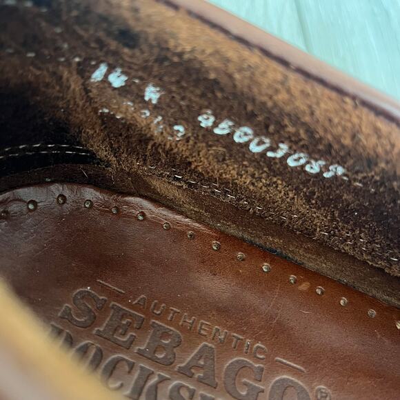 Sebago Docksides Boat Shoe Moccasin Men's 14 WIDE Slip On Leather Loafer Tan - Picture 5 of 10